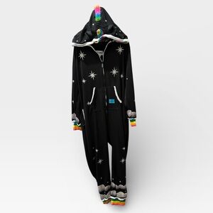 Tipsy Elves Rainbow Unicorn Star Onesie XL | Hooded Fleece Costume Pajamas